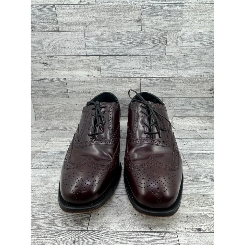 Florsheim Men 9.5 D Burgundy Leather‎ Wingtip Oxford Brogue Dress Shoes 17066-05
